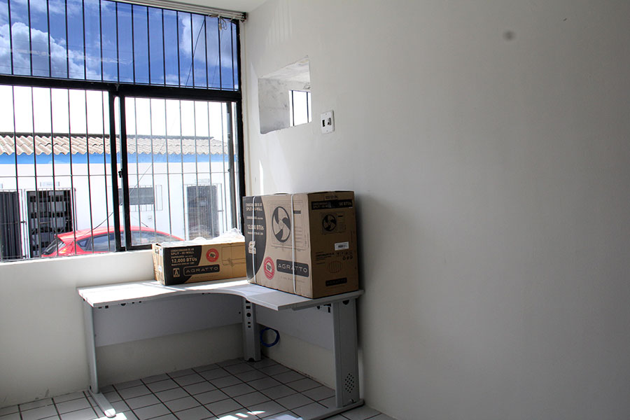 Sala onde o incêndio ocorreu.