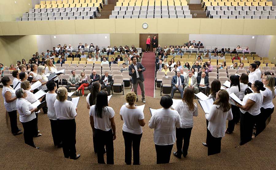 Coral do TJ se apresenta durante lançamento do Natal Solidário. Foto: Caio Loureiro