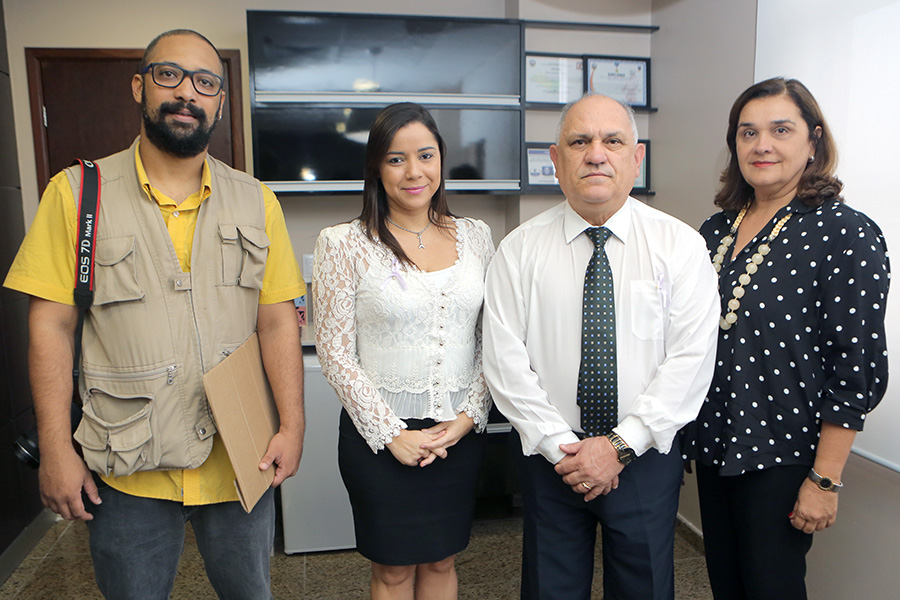 Anderson Bambluck, Janaína Ribeiro, presidente Otávio Praxedes e Mamá Omena