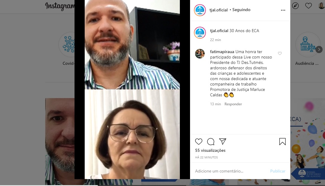 Repórter André Risco e a promotora de justiça Marluce Caldas