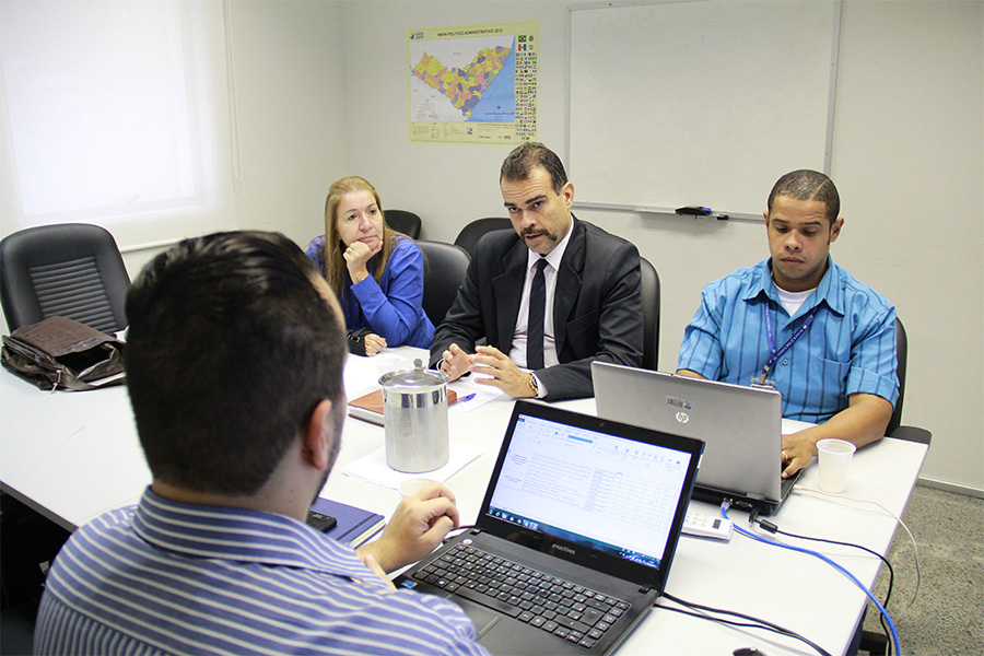 Juiz André Gêda na etapa de validação da Justiça Itinerante