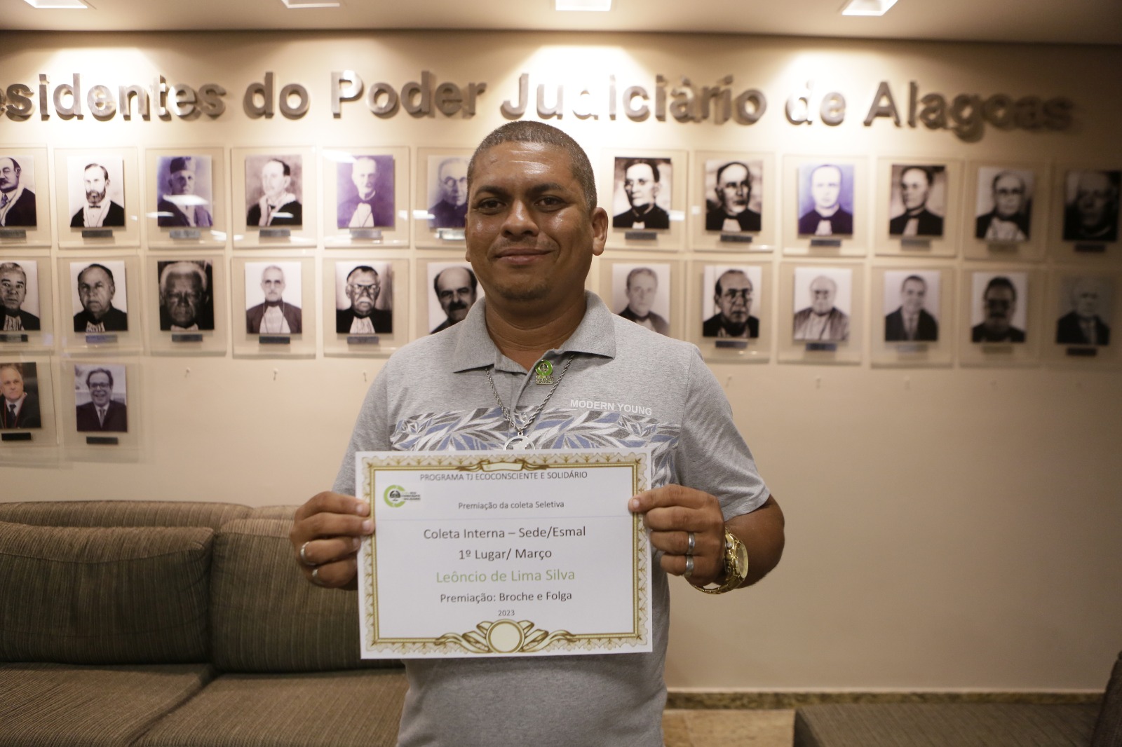 Leôncio Silva, ganhador da coleta interna do TJAL