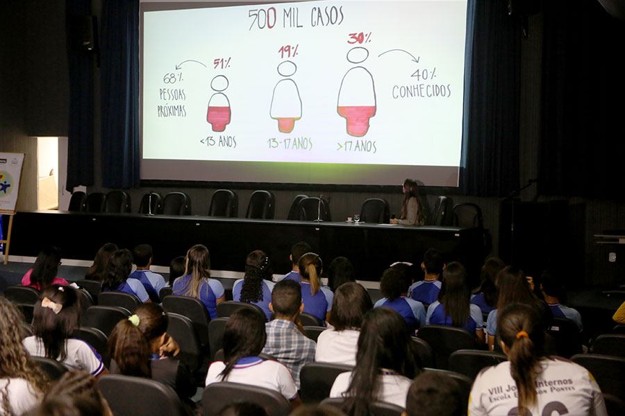 PCJE promove palestra sobre cultura do estupro para estudantes da rede pública.