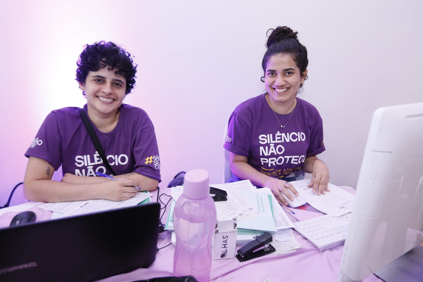 Servidoras trabalharam na Arena do Empoderamento.