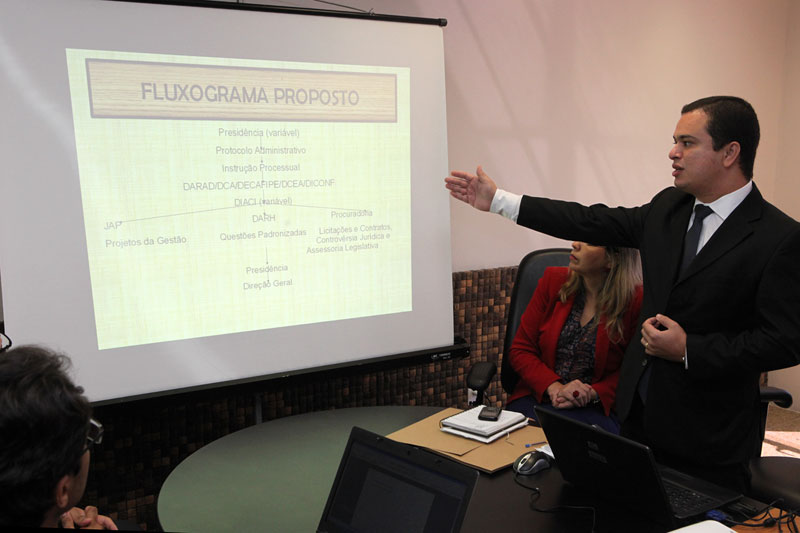 Filipe Lôbo, procurador-geral, durante apresentação de projeto ao Comitê de Gestão