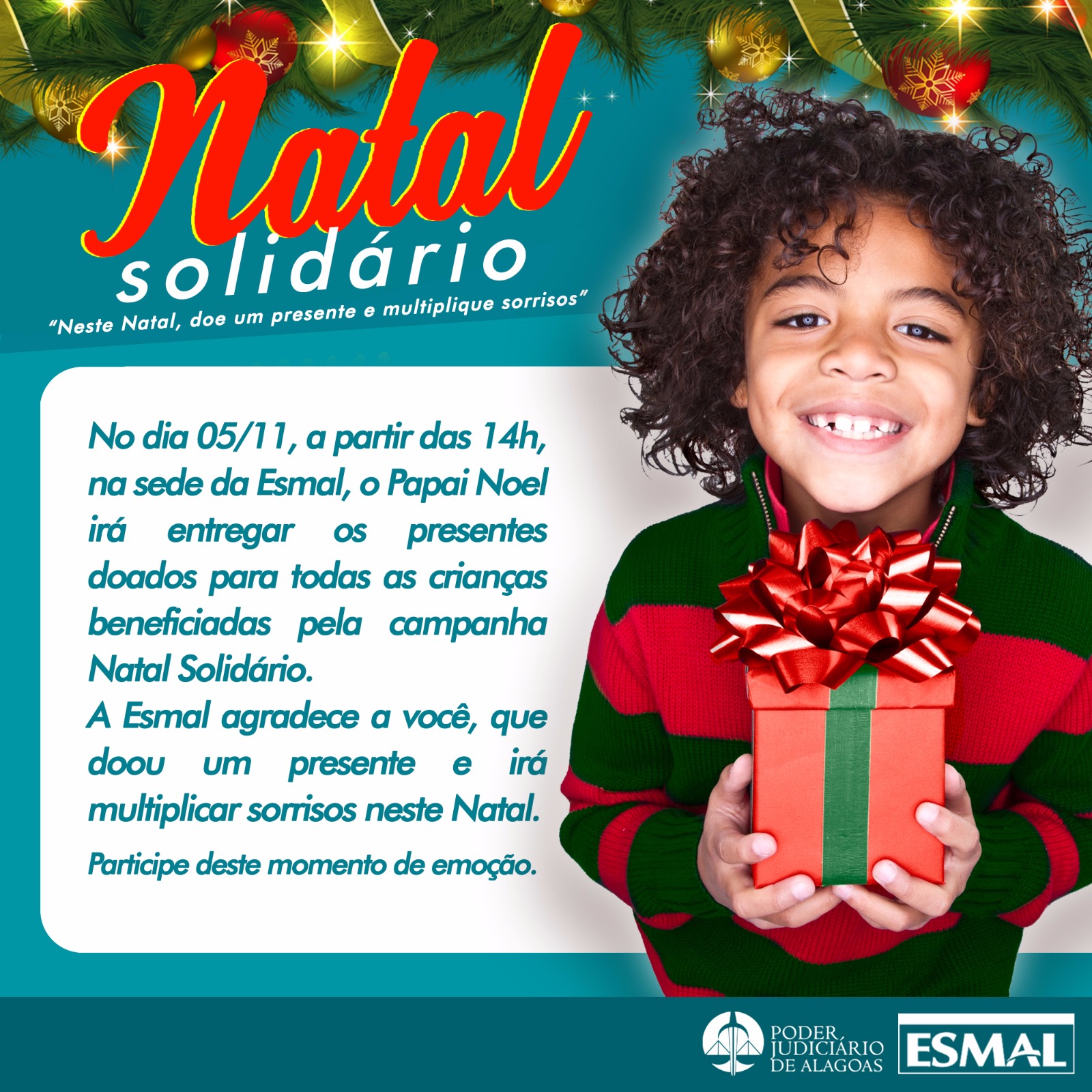 Convite para a grande celebração do Natal Solidário