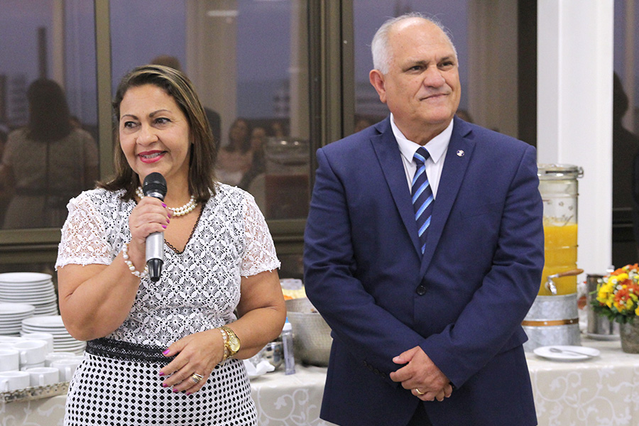 Edjane Praxedes e o presidente Otávio Praxedes