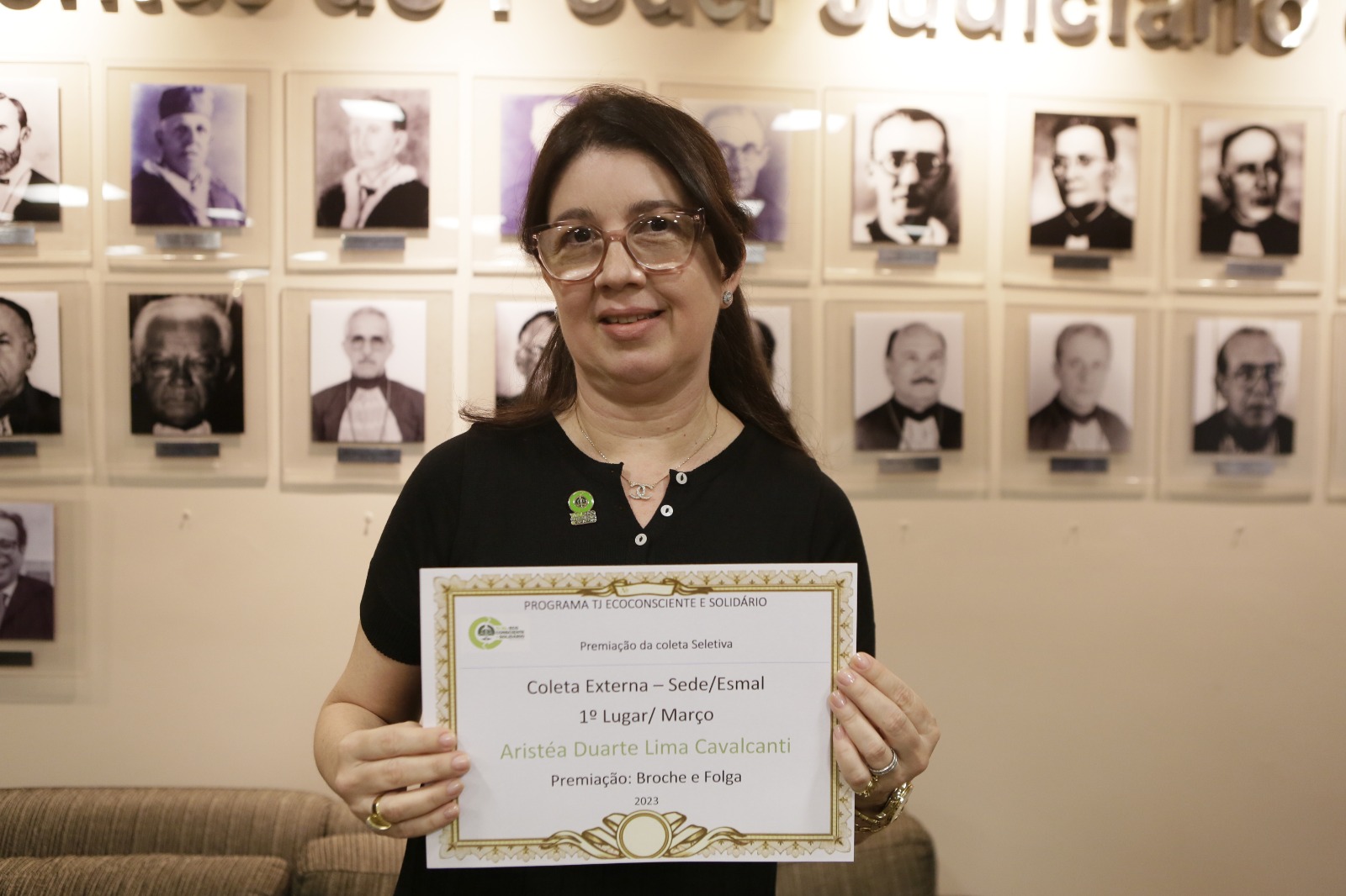 Aristéa Duarte, ganhadora da coleta externa do TJAL