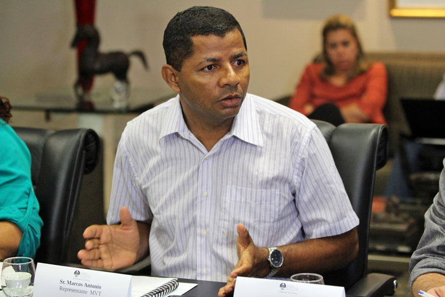 Marcos Antônio, representante do Movimento Social Via do Trabalho