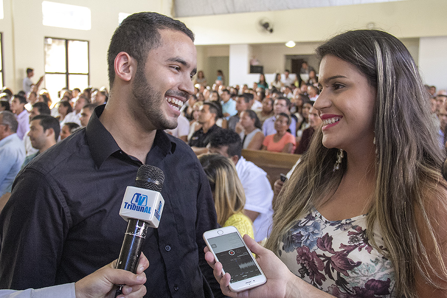 Jeferson e Aldilene participaram da cerimônia nesta quarta (14).