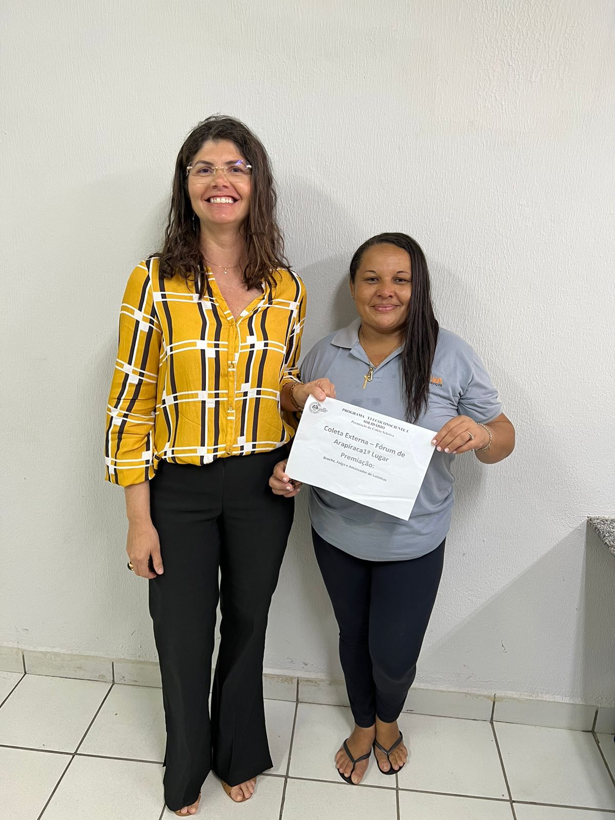 Marlyane e Claudjane também colaboraram com a coleta seletiva no Fórum de Arapiraca