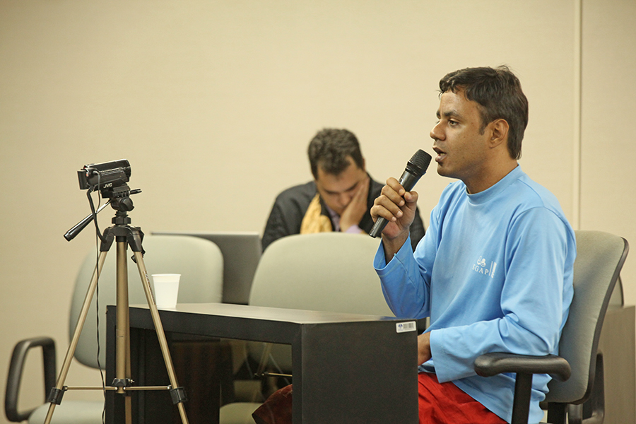 Réu Diogo de Melo durante depoimento no Fórum da Capital. Foto: Anderson Moreira