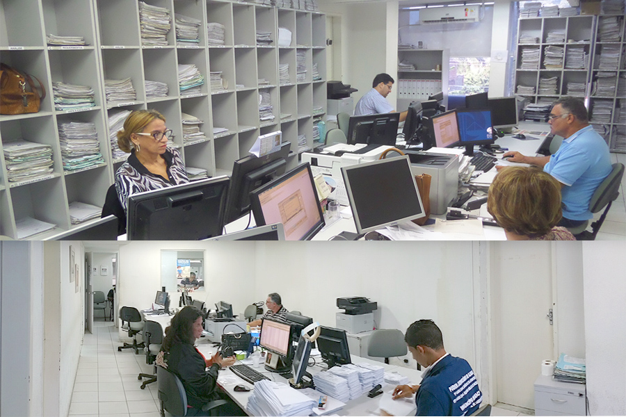 Antes e depois da digitalização dos processos.